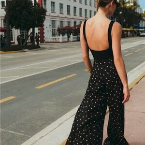 Sezane Black Polka Dot Terrence Pants Size 36
